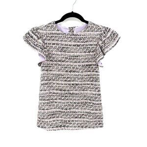 JANIE AND JACK Lavender Pink Metallic Tweed Flutter Sleeve Lined Dress Girls 5T